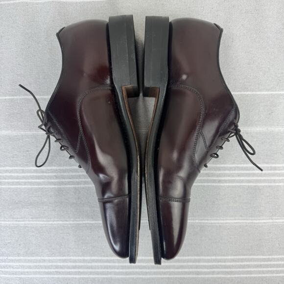 Men’s Johnston And Murphy Melton Cap Toe Dress Shoe Burgundy Calfskin Leather 8D main image 11